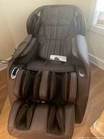 Front view showing foot and calf massage compartments and main seating area