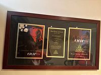 Full view of framed Casino Windsor grand opening memorabilia