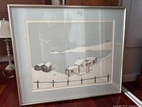 Full view of framed print showing artwork frame and mat
