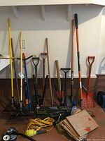 Group view of all yard tools and accessories