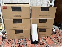 Six Kuzco boxes with one wall sconce and wiring visible