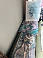 All three board-mounted art reproduction panels displayed together