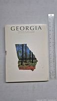 Front cover of the hardcover photography book titled 'GEORGIA' showing a forest scene inside the state outline with ruler for scale.