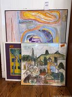 Three artworks grouped together showing relative sizes and framing
