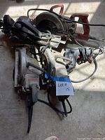 Pile showing all five Skil corded power tools