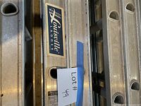 Brand label on ladder rail showing Louisville Ladder logo