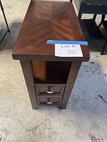 Angled overhead view for overall dimensions and finish