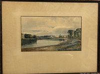 Framed watercolour painting showing the full artwork including mat and frame.