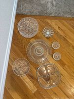 All seven glass pieces arranged for overview