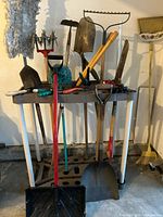 Wide shot of stand with all tools visible