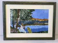 Full view of framed painting front on wall