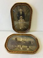 Both framed photographs shown together for scale and comparison