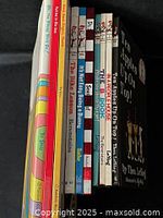 Vertical view of spines showing ten Beginner Books titles
