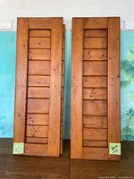 Front view of both shutter panels standing upright