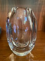 Front view of clear crystal Kosta vase