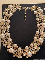 Full view of necklace on display backing