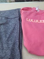Leggings and sweatshirt side by side overview