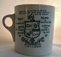 Front view showing crest, motto and handle