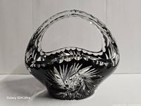 Front view showing basket shape, cut patterns and handle