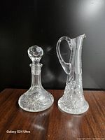 Front view of both crystal pieces to show overall form and pattern