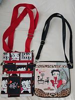 Both Betty Boop crossbody purses front view