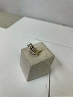 Ring on display stand showing front view