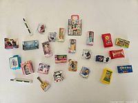 All 25 miniature items laid out