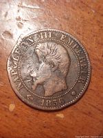 Obverse showing bust of Napoleon III and 1856 date