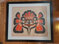Full view of framed First Nations hummingbird print