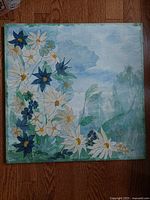 Full view of square floral painting