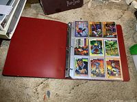 Binder exterior and first page of entertainment cards