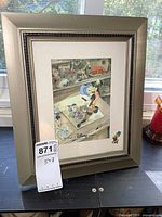 Framed Disney print and pin front view