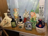 Group view of all bottles and decanters on shelf