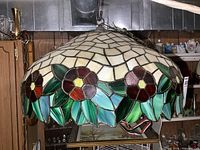 Full view of stained glass dome shade
