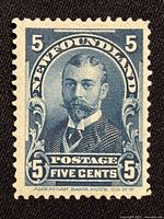 Front view of 1899 Newfoundland 5¢ Duke of York stamp
