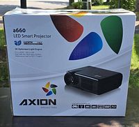 Retail box of Axion a660 LED smart projector