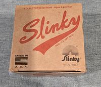 front of box showing Slinky logo, Collector's Edition, age recommendation