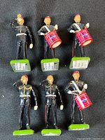 All six metal soldier figurines front view