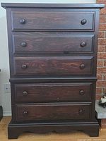 Full view of dresser front showing all five drawers