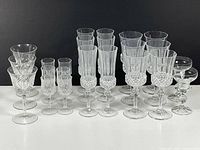 All 23 crystal glasses grouped by type