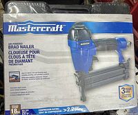 Factory-sealed box showing Mastercraft 18GA brad nailer
