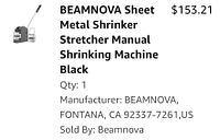 Manufacturer online listing image showing product name and price