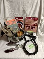 Group shot of all dog accessories in lot