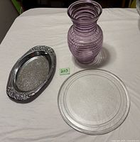Group shot of vase, tray and microwave plate