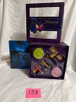 Boxed massage set with book, oils, rollers and candles