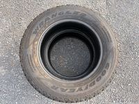 Full view of one Goodyear Wrangler tire