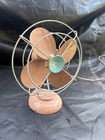 Front view of Electrohome fan showing blades, cage, base