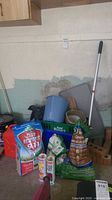 Overview of all garden care items in garage