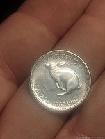 Reverse side with rabbit and legend CANADA 1867-1967