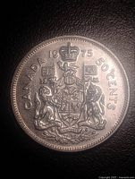 Reverse side of 1975 Canada 50-cent coin